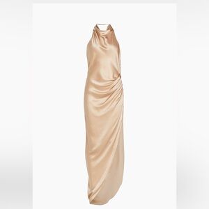 Elektra Gathered Silk Halter Gown